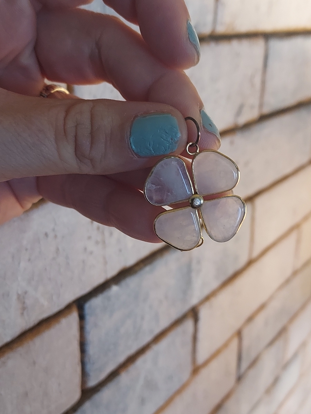 Rose Quartz Four Leaf Clover Pendant
